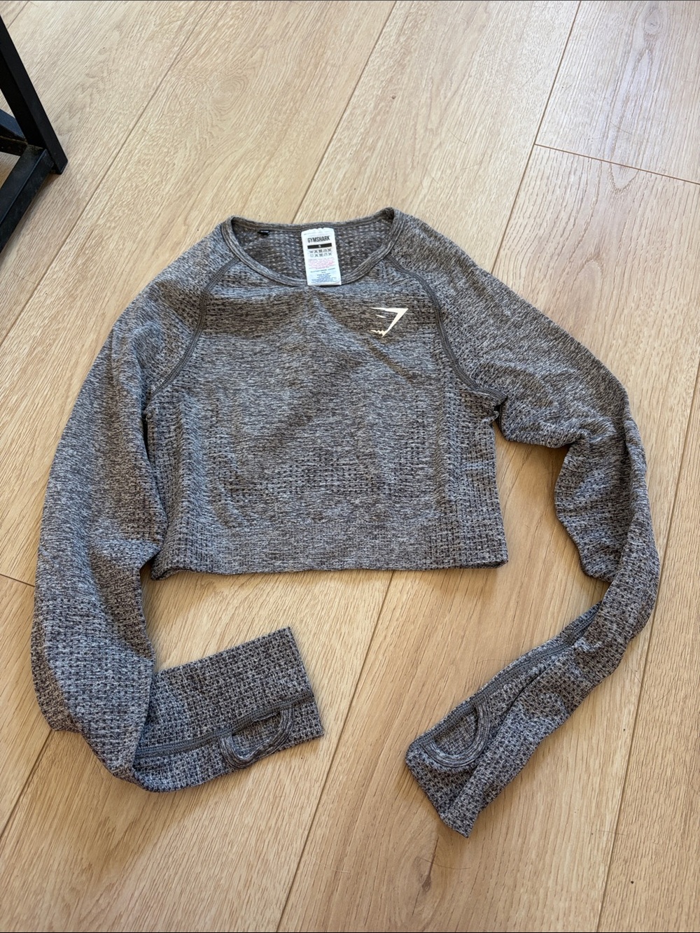 Gymshark Cropped Seamless Crew Sweater — Gray